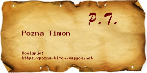 Pozna Timon névjegykártya